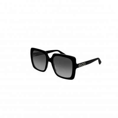 GUCCI BLACK SQUARE CRYSTAL LOGO SUNGLASSES GG0418S